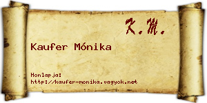 Kaufer Mónika névjegykártya